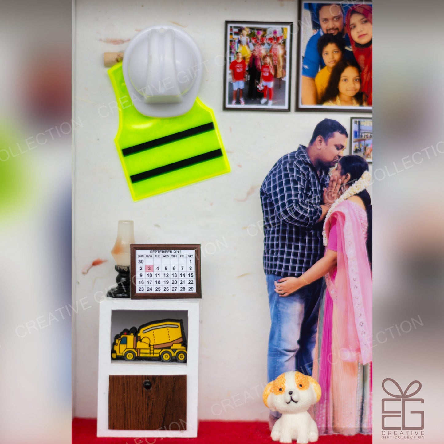 Personalized A4 Miniature Shadow Box | Mini Memory for Civil Engineer
