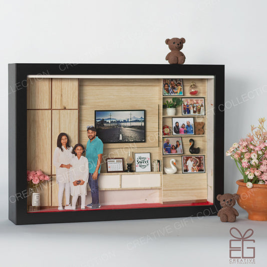 Personalized A4 Miniature Shadow Box | Living Room Miniature Replication