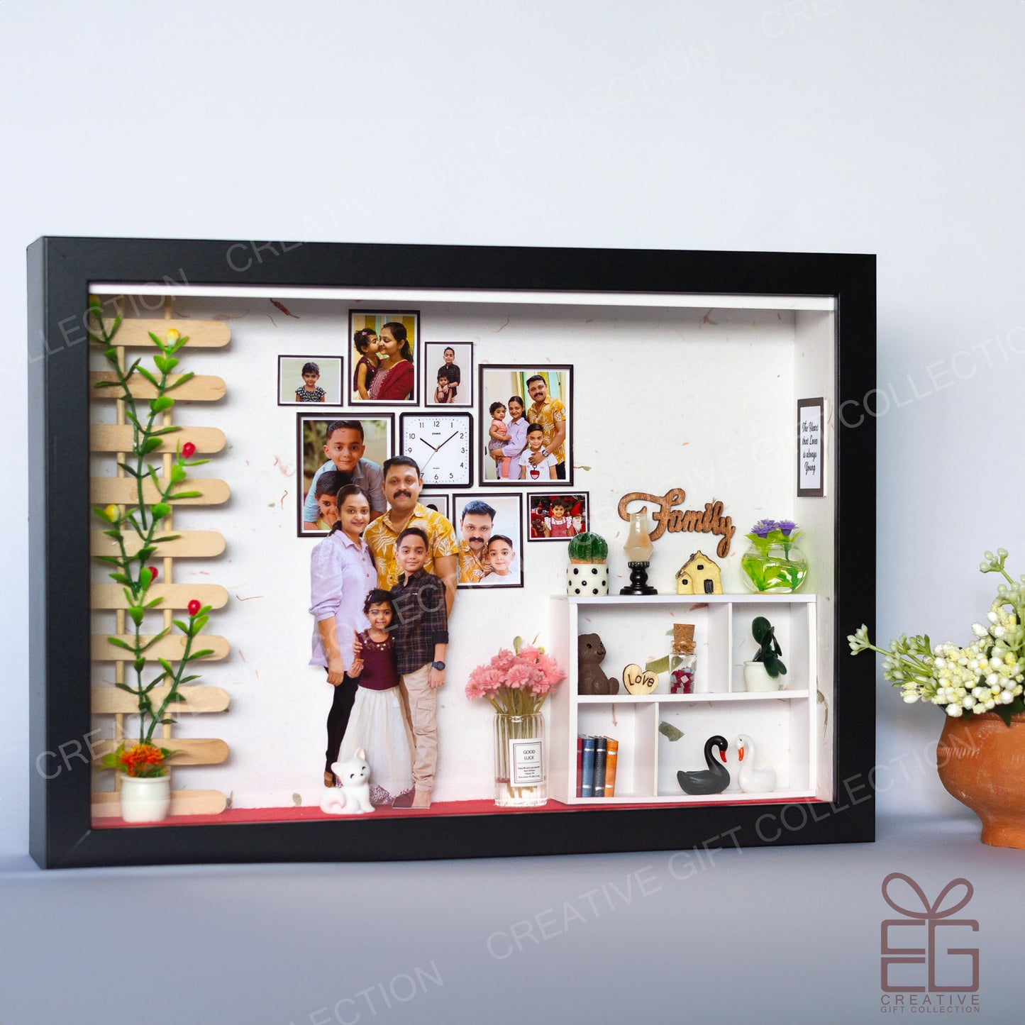 Personalized A4 Miniature Shadow Box | Tiny Living Room