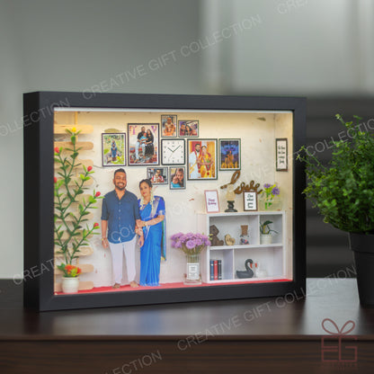 Personalized A4 Miniature Shadow Box | Tiny Living Room