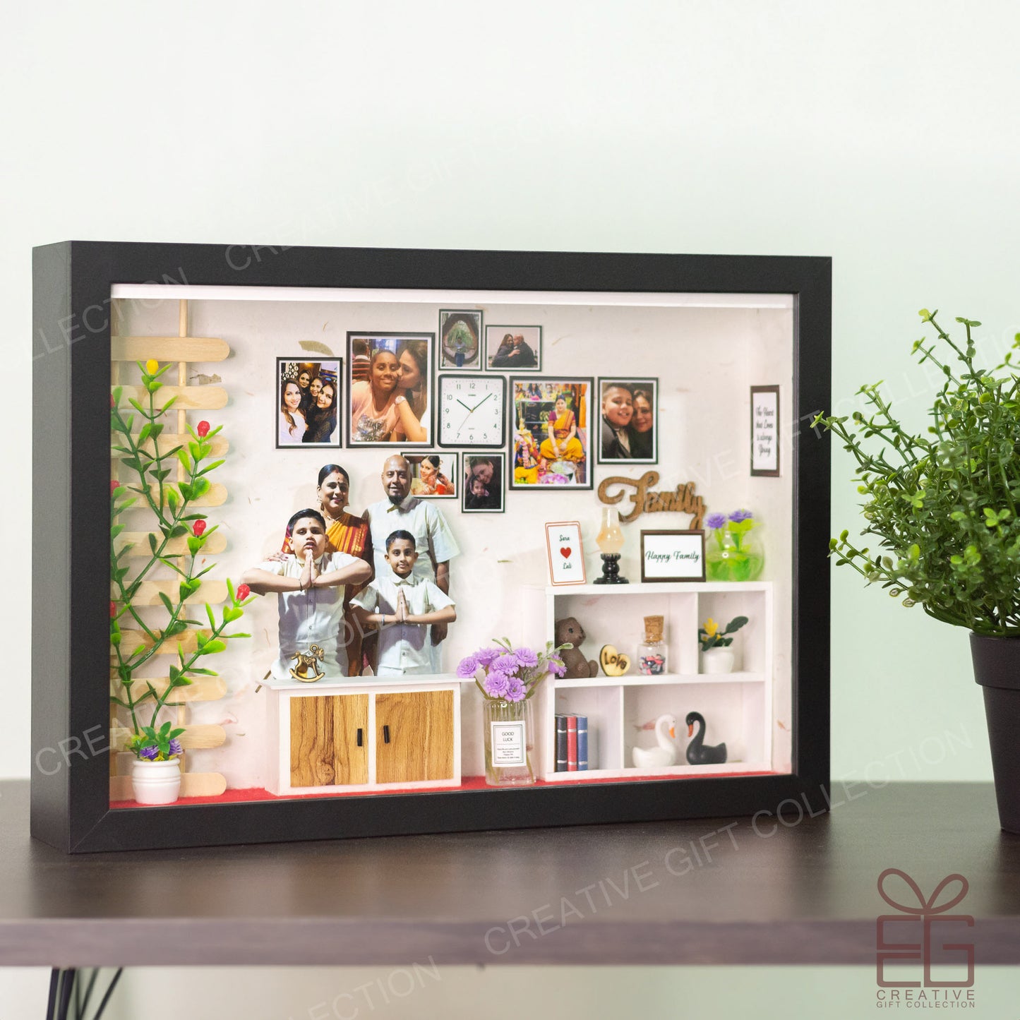 Personalized A4 Miniature Shadow Box | Tiny Living Room