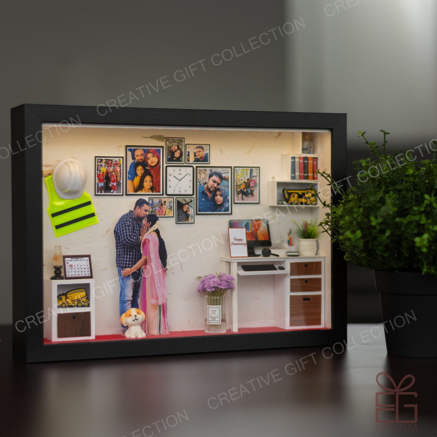 Personalized A4 Miniature Shadow Box | Mini Memory for Civil Engineer