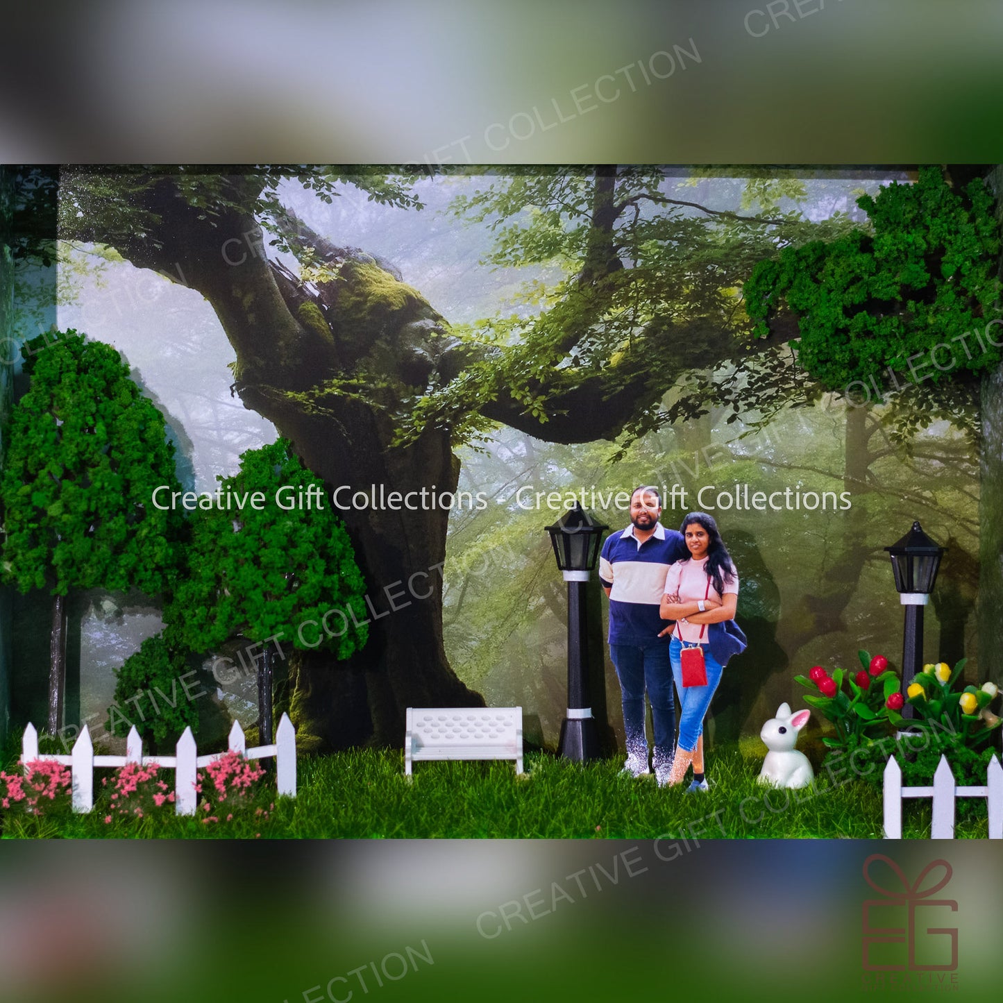 Personalized A4 Miniature Shadow Box | Cherished Moments in the Park