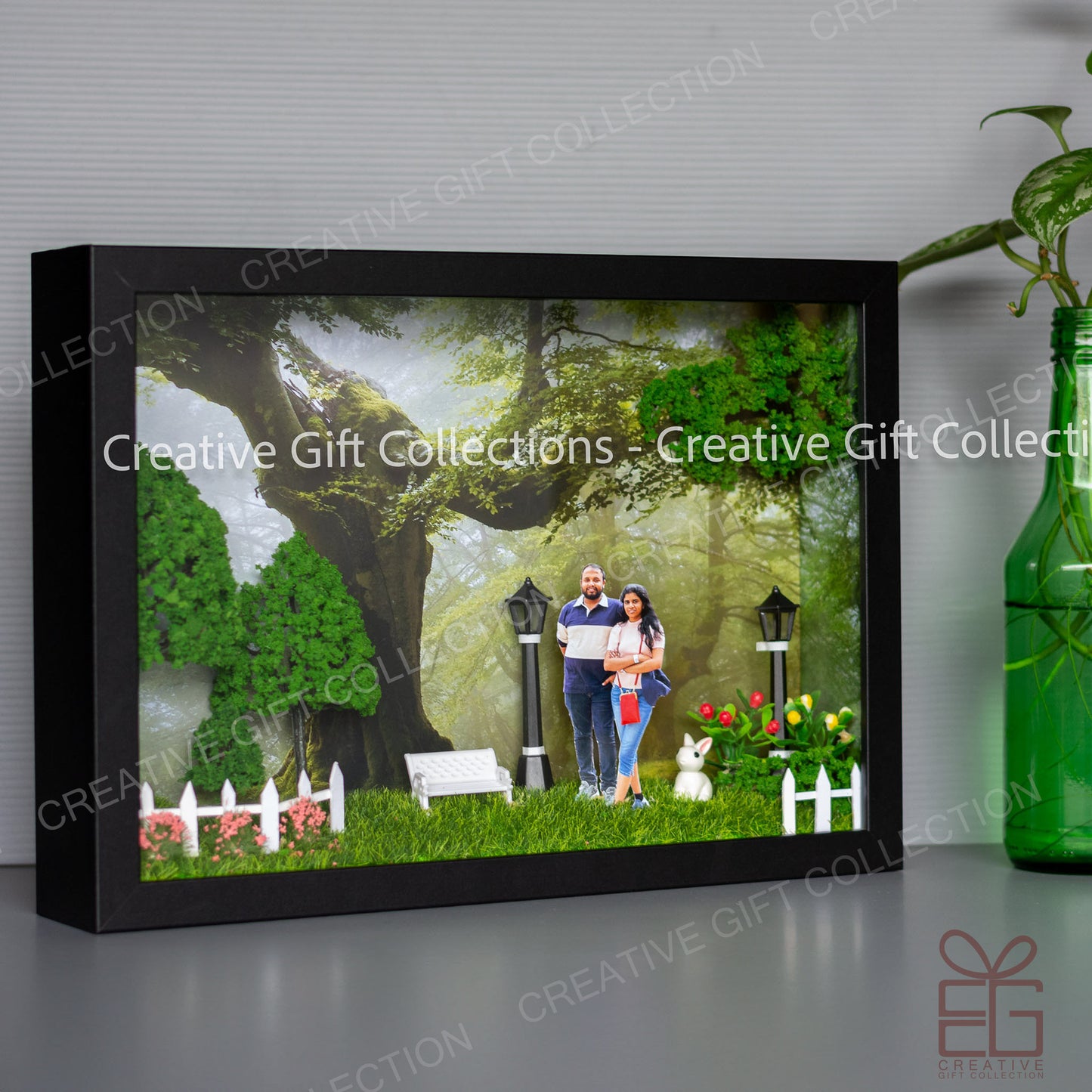 Personalized A4 Miniature Shadow Box | Cherished Moments in the Park