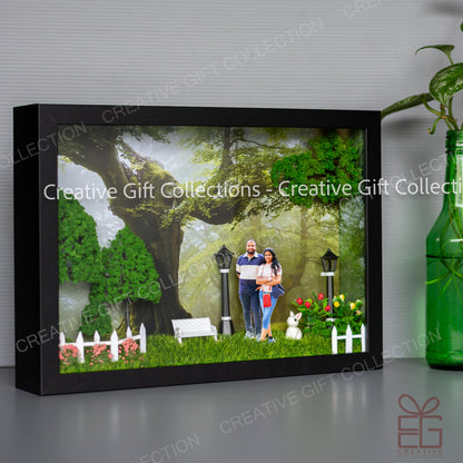 Personalized A4 Miniature Shadow Box | Cherished Moments in the Park