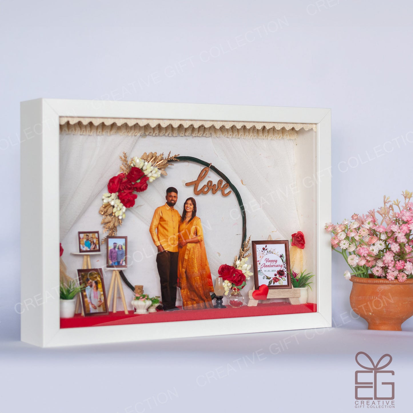 Personalized A4 Miniature Shadow Box | Enchanted Floral Arch Display