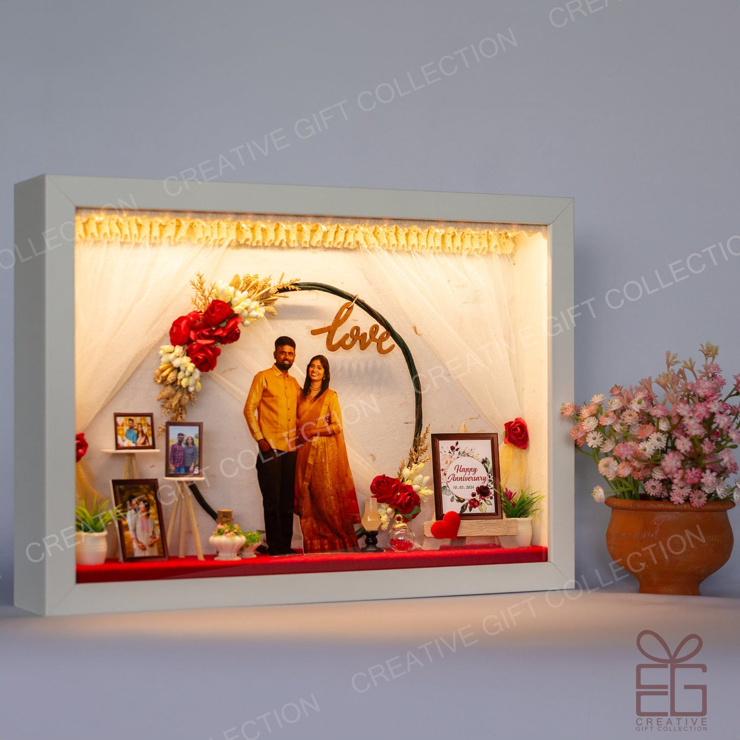 Personalized A4 Miniature Shadow Box | Enchanted Floral Arch Display