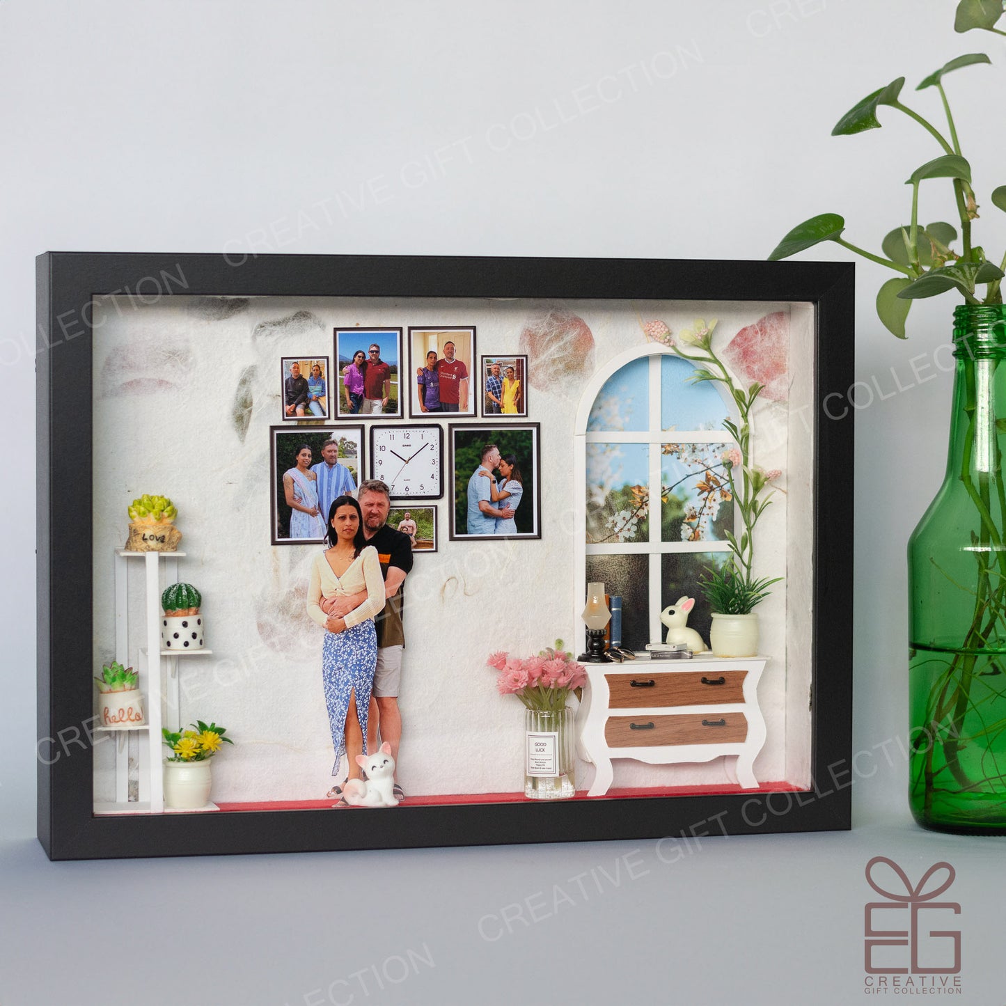 Personalized A4 Miniature Shadow Box | Window to Nature View