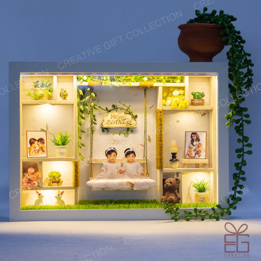 Personalized A4 Miniature Shadow Box | Adorable Kids Room Display